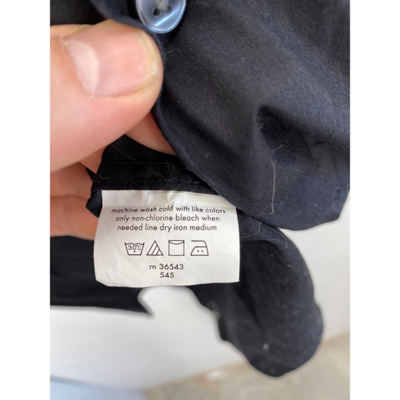 Men's Long Sleeve Button Down Solid Shirt Black - Picture 8 of 8